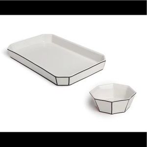 New in Box 2 pc Odeme Catchall Tray & Ring Set Porcelain